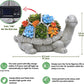 Skørter | Solgartn statue with succulents and LED lamps, outdoor garden decor