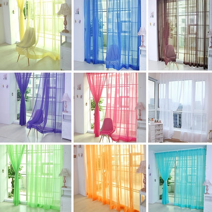 Skorter | 2 pcs Flower Voile Curtains - 200cm x 100cm Sheer Window Panels with Eyelets, Lightweight & Washable