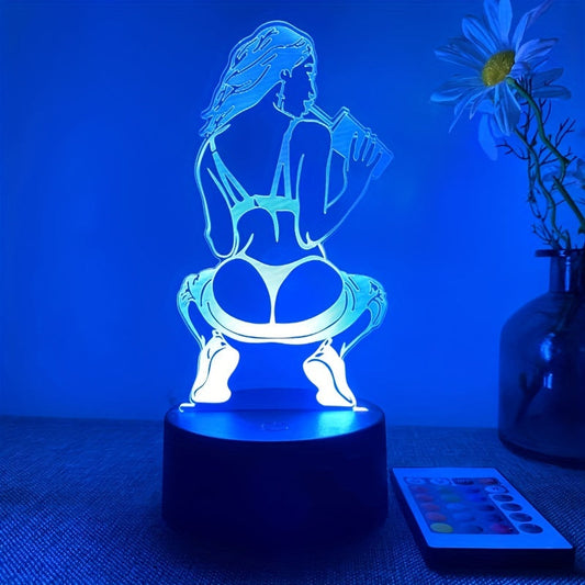 Skorter | DecoLamp - 3D Artistic Table Lamp with Remote Control, USB Powered, 16 Color Options