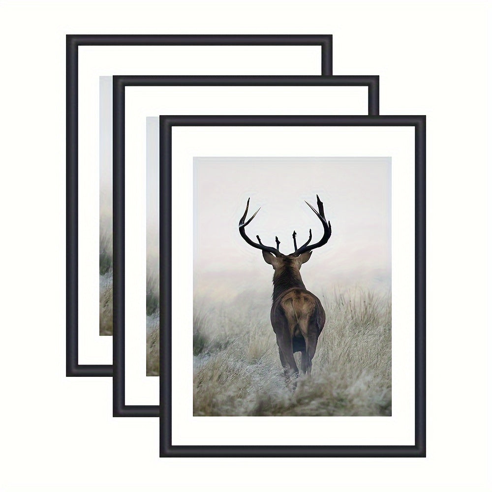 Skorter | 3 pcs Frame - Frame for Wall and Table Decoration, For Art Decoration, Birthday Gifts, Home and Office Space, Mother's Day, New Year, Easter Gift, Black, Rectangular