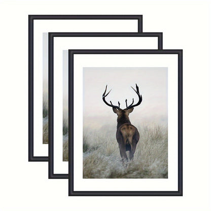 Skorter | 3 pcs Frame - Frame for Wall and Table Decoration, For Art Decoration, Birthday Gifts, Home and Office Space, Mother's Day, New Year, Easter Gift, Black, Rectangular