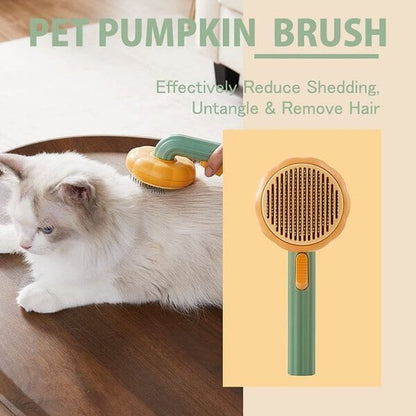 Skorter |  Pumpkin Pet Comb Pet Grooming Self-Cleaning Brush For Dogs Cats Puppy Rabbits