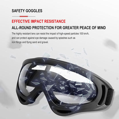 Skorter | 10 Packs Motorcycle Accessories, 5PCS Mountain Bike Ski Goggles Dustproof Windproof Safety Glasses and 5PCS Face Masks