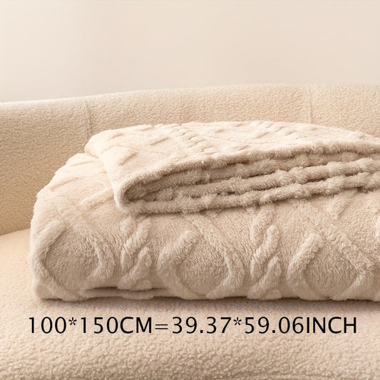 Skorter | 1 Piece Simple Layer Taffeta Blanket - Thin Multifunctional Bed Cover, Warm Garment for Bedroom and Living Room, Beige, All-Season Blanket