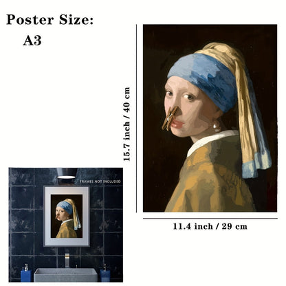 Skorter | 1pcs Large Size, Fun Bathroom Wall Poster - Waterproof, No Frames Included, 15.7"x11.4" (40x29cm)