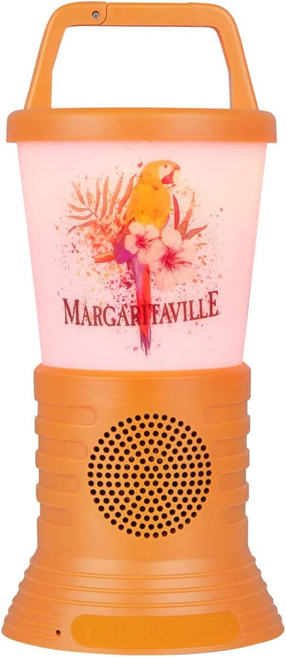 Skorter | Margaritaville Light The Way Lantern Wireless Speaker with 3 Colorful LED Light Modes, Waterproof Bluetooth Speaker, 5 Hours Playtime, Table Lamp Outdoor Speaker with True Wireless Pairing