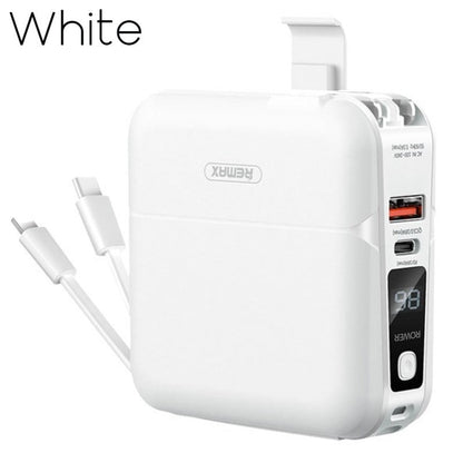 Skorter | 4-in-1 Fast Charging Wall Charger, with Power Bank Function, Charging Cable & Phone Adapter, for Home, Office and Travel (US Standard Plug)