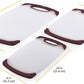 Skørter | Farberware Plastic Cutting Board with Non-Slip and Juice Grooves, 3-Piece, Maroon