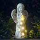 Skørter | Solgartn statue with succulents and LED lamps, outdoor garden decor