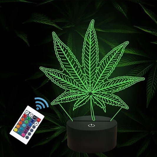 Skorter | Hemp Leaf - 3D Night Lamp Acrylic Table Lamp