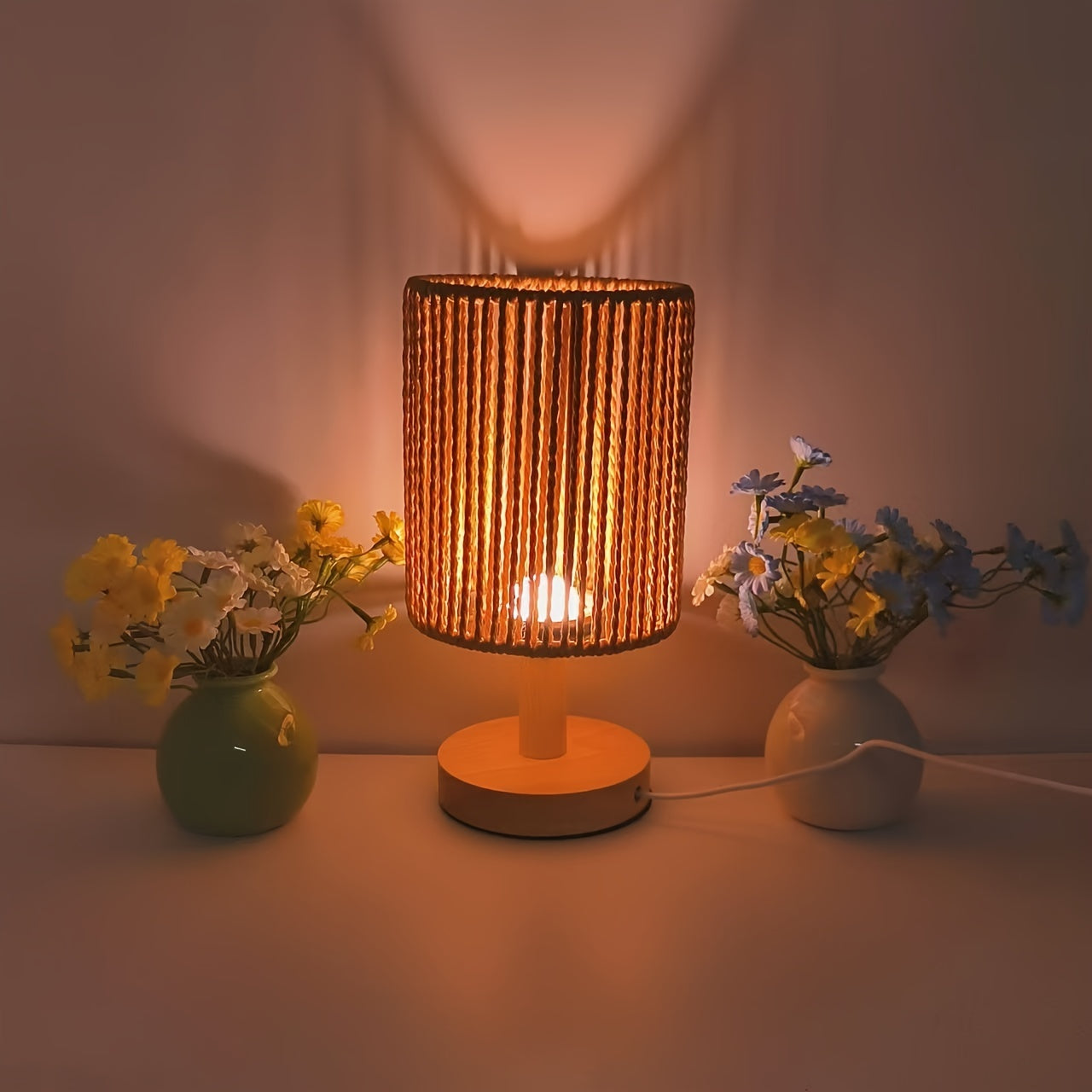 Skorter | BarrelGlow - Three Desk Lamp with Striped Pattern