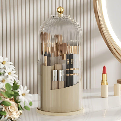 Skorter | Beauty SpinMate – 360° Rotating Makeup Brush Holder & Cosmetic Organiser with Dustproof Lid
