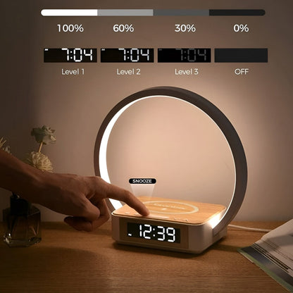 Skorter | GlowMax 3-in-1 LED Table Lamp – Wireless Charger, Alarm Clock & Touch Control
