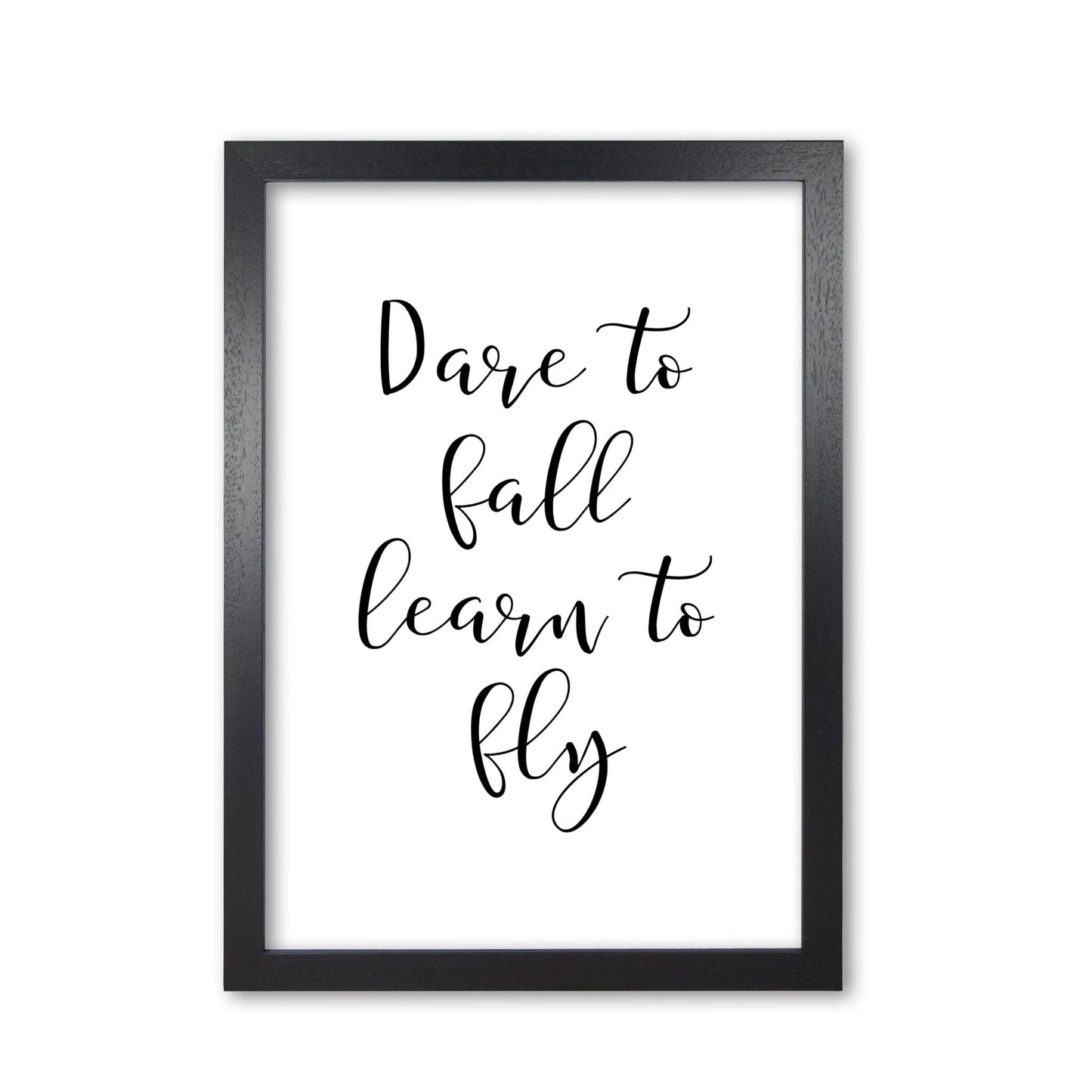 Skorter | Dare To Fall Dream To Fly Framed Typography Wall Art Print