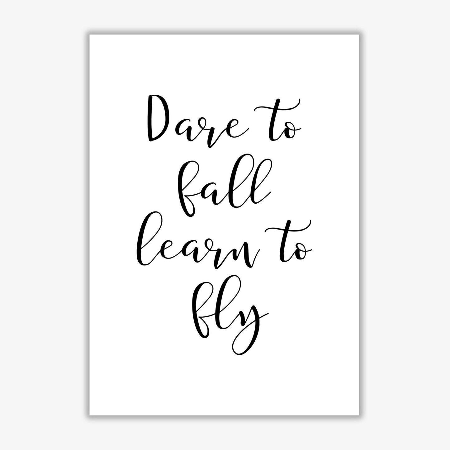 Skorter | Dare To Fall Dream To Fly Framed Typography Wall Art Print