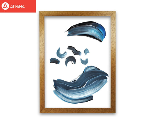 Skorter | Dark Blue and Gray Abstract Brushstrokes Modern Print