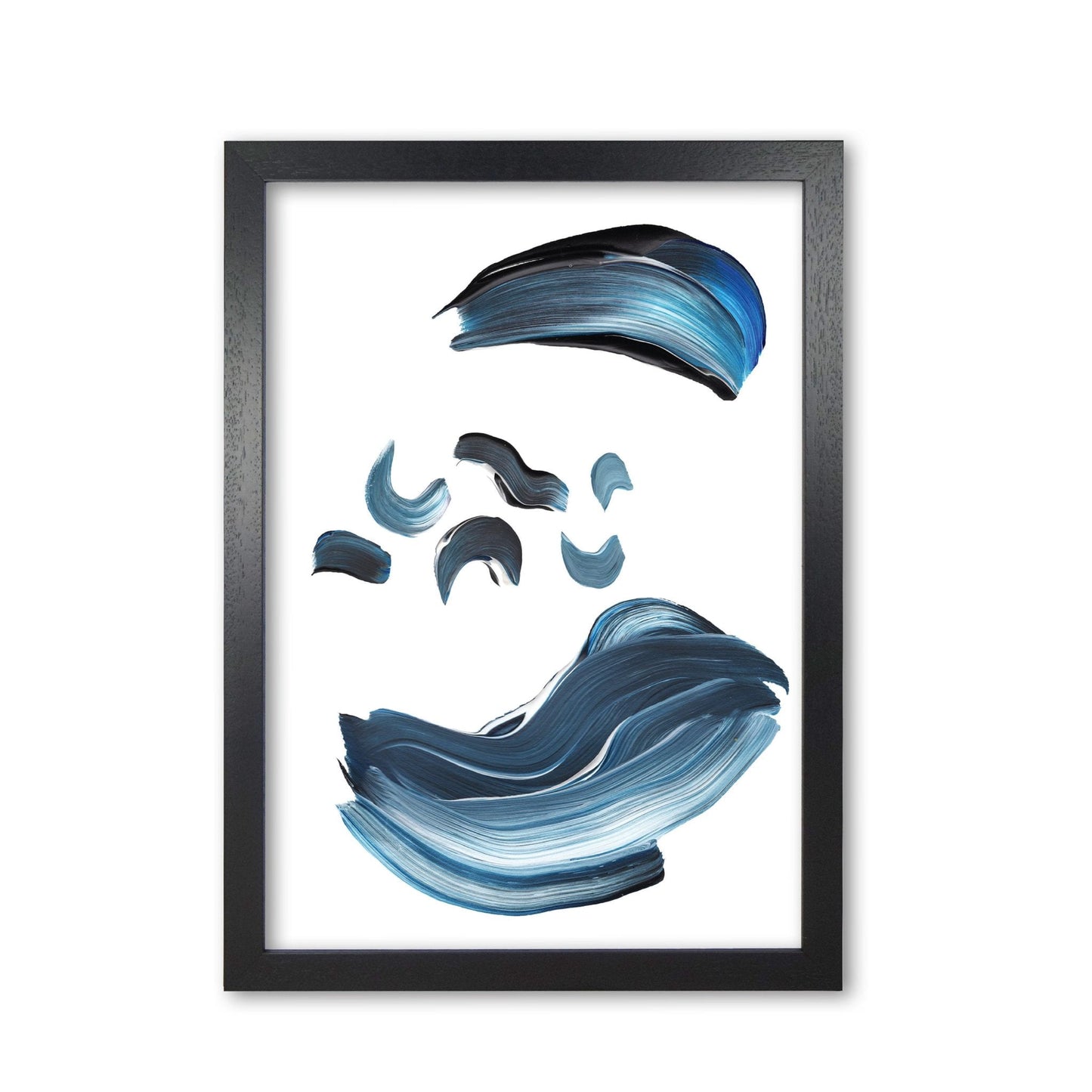 Skorter | Dark Blue and Gray Abstract Brushstrokes Modern Print