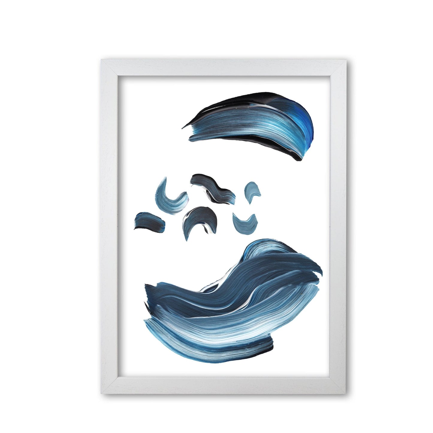 Skorter | Dark Blue and Gray Abstract Brushstrokes Modern Print