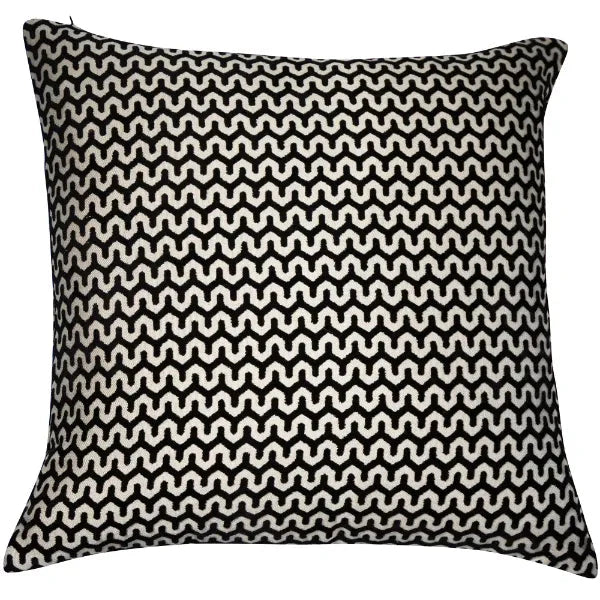Skorter | Darla Black & Cream Patterned Cushion - 56 x 56cm