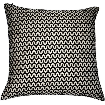 Skorter | Darla Black & Cream Patterned Cushion - 56 x 56cm
