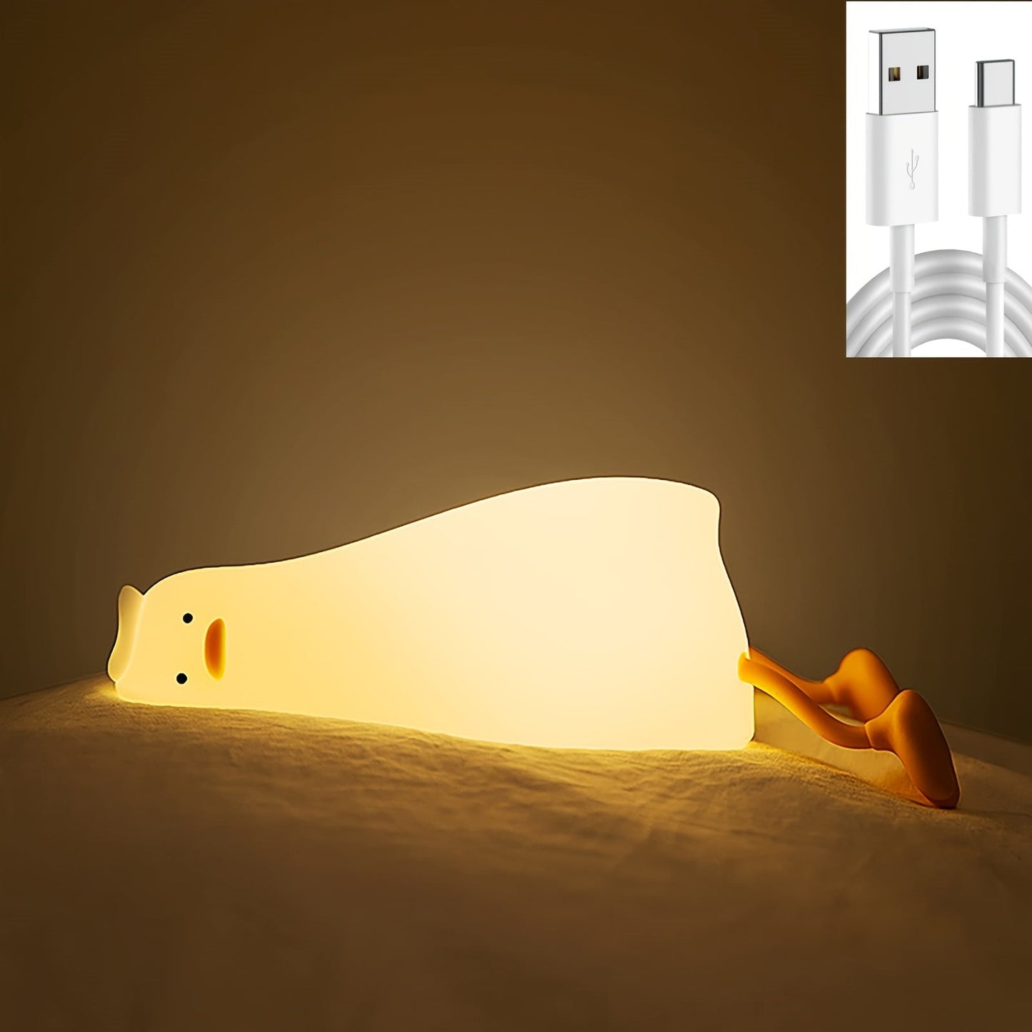 Skorter | Sleeping Duck Lamp - Rechargeable Dimmable Silicone Night Light