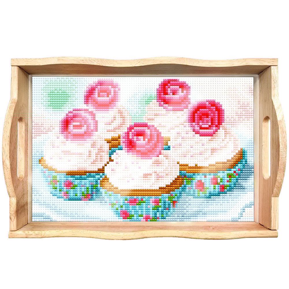 Skorter | DIY Diamond Painting Wooden Tray Food Tray with Handle Living Room Decoration Mandala Wooden Tray Kit