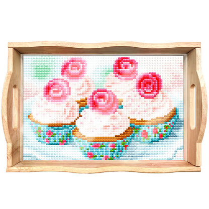 Skorter | DIY Diamond Painting Wooden Tray Food Tray with Handle Living Room Decoration Mandala Wooden Tray Kit