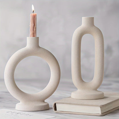 Skorter | Bohemian Style Ceramic Candle Holders – Minimalist Candle Holders For Home Decor