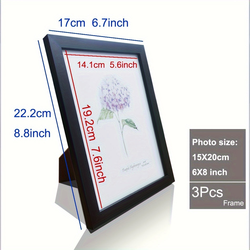 Skorter | 3-part Wooden Picture Frame - Classic Picture Frame for Wall and Table Decoration, Perfect for Parties and Gifts