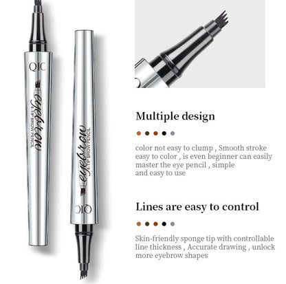 Skorter | 3D Waterproof Microblading Eyebrow Pen 4 Fork Tip Tattoo Pencil