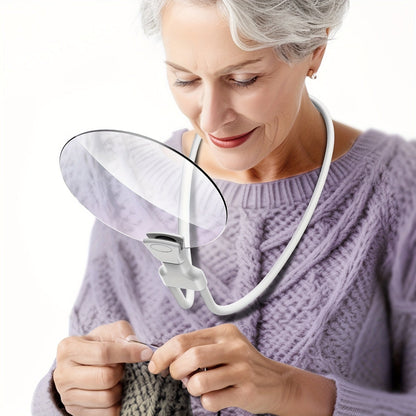 Skorter | 5X Magnifying Glass Pro – Hands-Free Adjustable Neck Magnifier for Reading, Crafts & Seniors