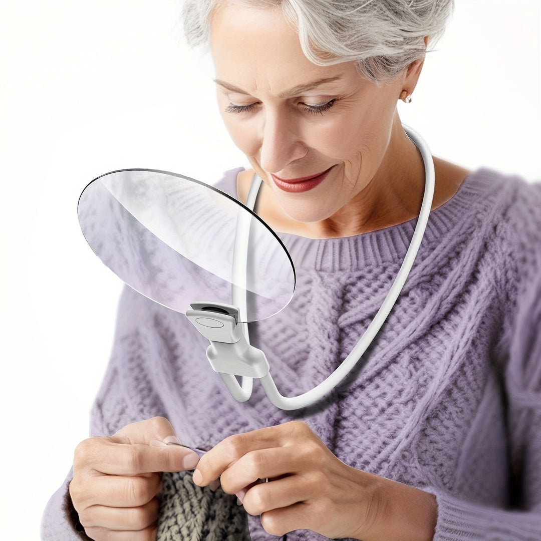 Skorter | 5X Magnifying Glass Pro – Hands-Free Adjustable Neck Loupe for Seniors and People with Visual Impairment – Perfect for Reading, Sewing, Crafting, and Inspecting