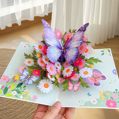 Skorter |  Vibrant 3D  Butterfly & Daisy Pop-Up Greeting Card