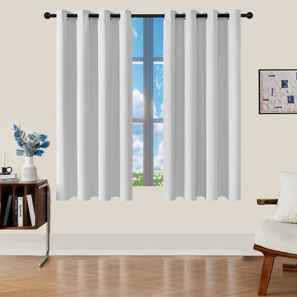 Skorter | Blackout Curtains - 2 Pieces Modern Polyester Curtains with Thermal Insulation and Rings