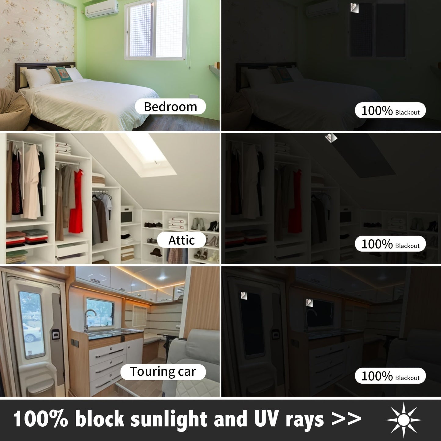 Skorter | 1 Piece Darkening Curtains - Portable Darkening Blinds, Window Decoration for Living Room and Bedroom