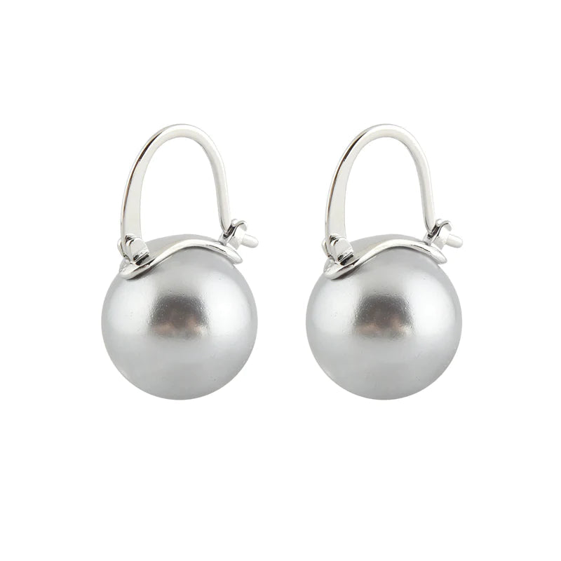 Skorter | Black Pearl Earrings  Available in White Champagne Grey Gold and Black  Pearl Dangle Earrings