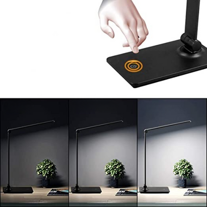 Skorter | LED desk lamp, touch control desk lamp with 3 brightness levels, dimmable office lamp with adjustable arm, foldable table lamp for desk bedroom nightstand office
