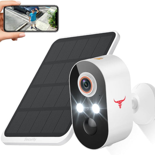 Skorter | 1080p Wireless Surveillance Camera with Solar Panel, AI Human Recognition, 2-Way Talk, Night Mode, 2.4G WiFi