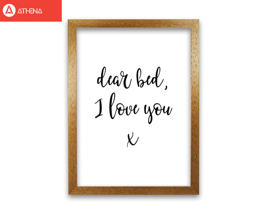 Skorter | Dear bed, I love you Framed typography wall art print