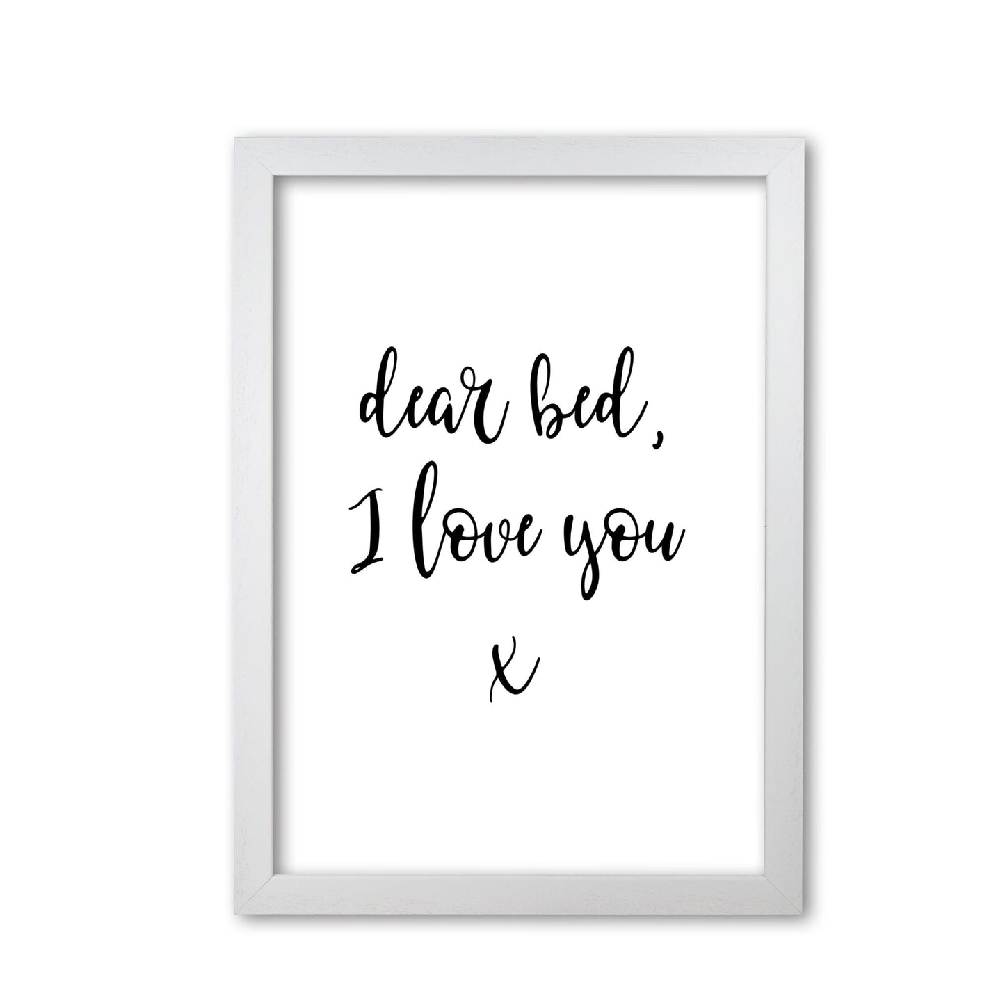 Skorter | Dear bed, I love you Framed typography wall art print