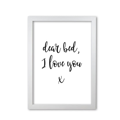 Skorter | Dear bed, I love you Framed typography wall art print