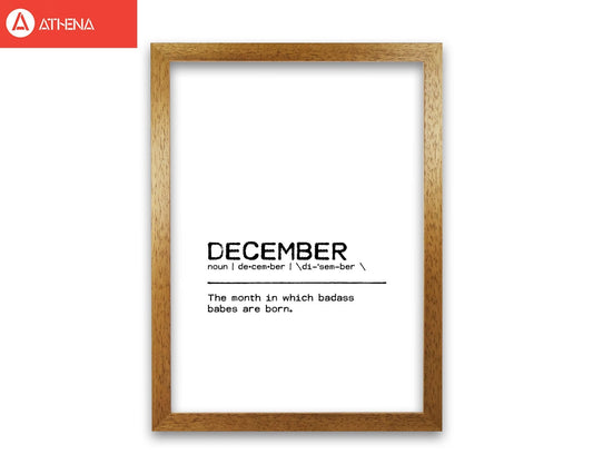 Skorter | December Badass Definition Quote Print By Orara Studio