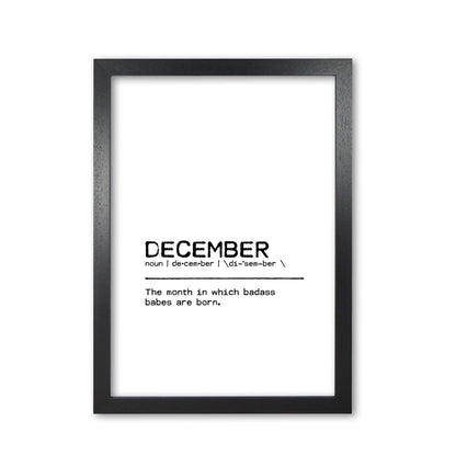 Skorter | December Badass Definition Quote Print By Orara Studio