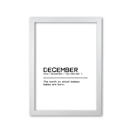 Skorter | December Badass Definition Quote Print By Orara Studio