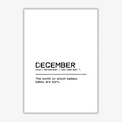 Skorter | December Badass Definition Quote Print By Orara Studio
