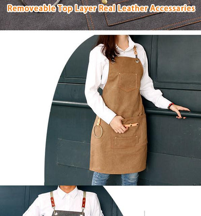 Skorter | DEETRUST Canvas Bib Chef Kitchen Apron For Barista Bartender With Pockets