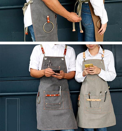 Skorter | DEETRUST Canvas Bib Chef Kitchen Apron For Barista Bartender With Pockets