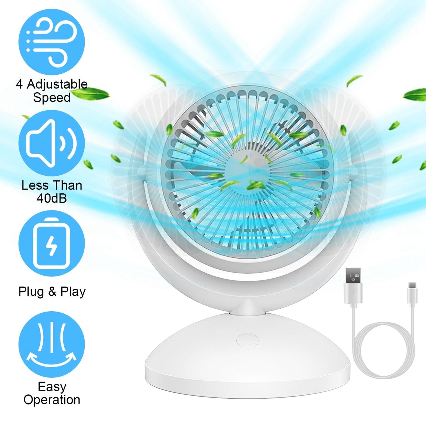 Skorter | Desktop Air Circulator Fan 4 Speed Adjustment