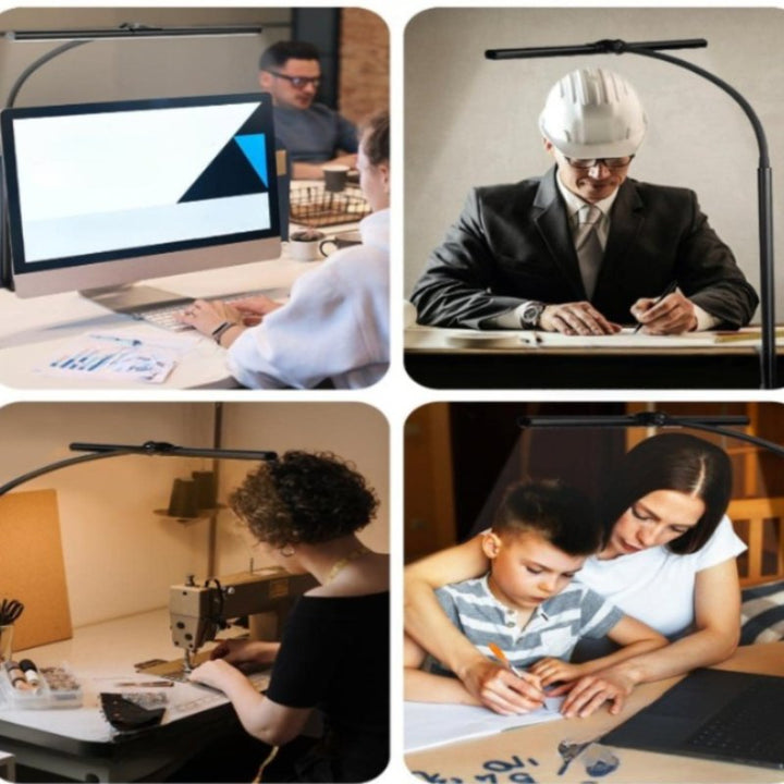 Desk Lamp For Office Home Eye - Caring Architect Task Lamp 25 Lighting Modes Adjustable LED Desk Lamp Flexible Gooseneck Clamp Light For Workbench - SKØRTER
