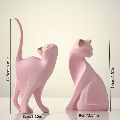Skorter | Modern Resin Cat Figurine – Nordic Style Decor